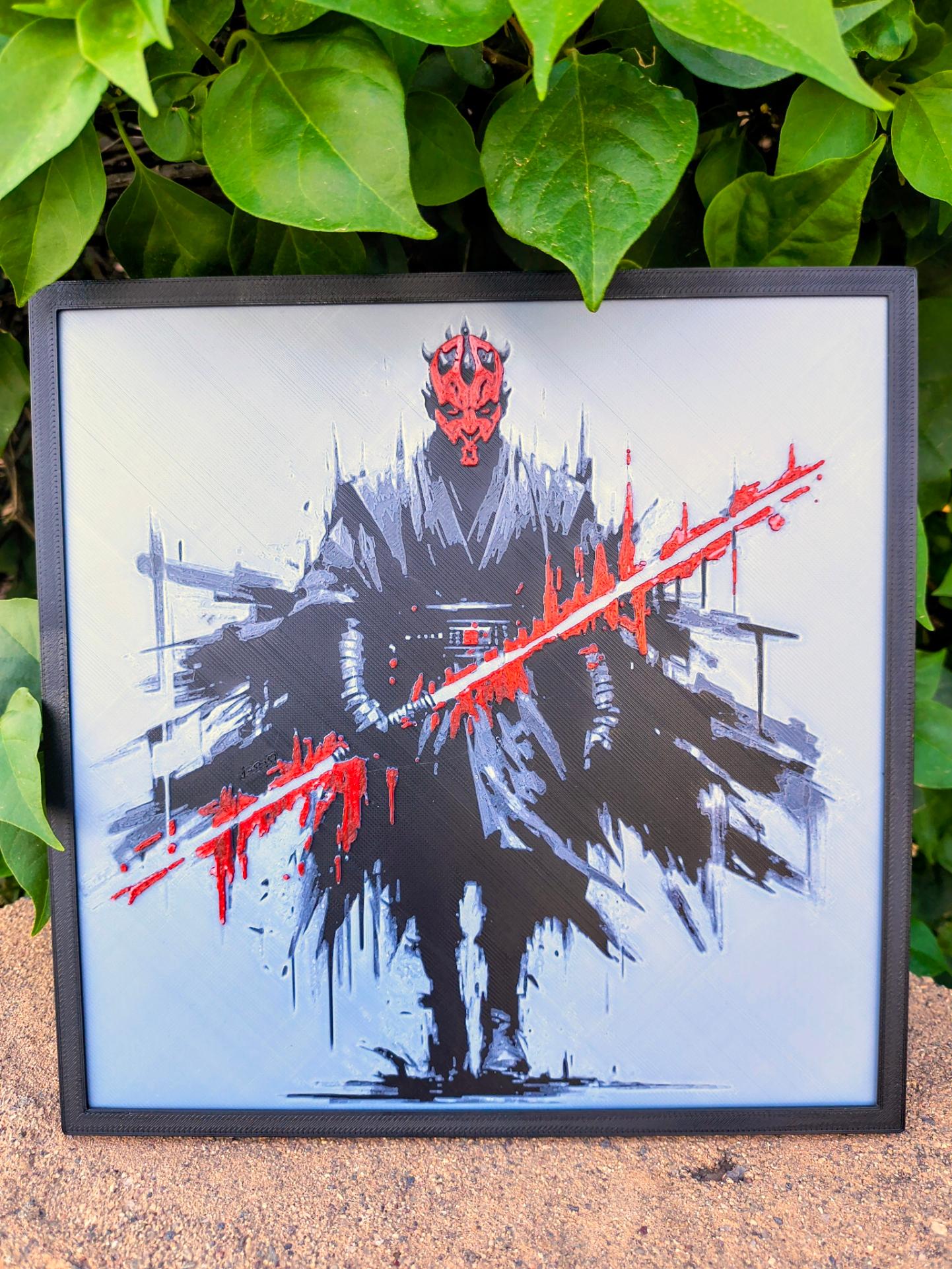"Shattered Apprentice" - Darth Maul 3D HueForge Art (200x200mm)