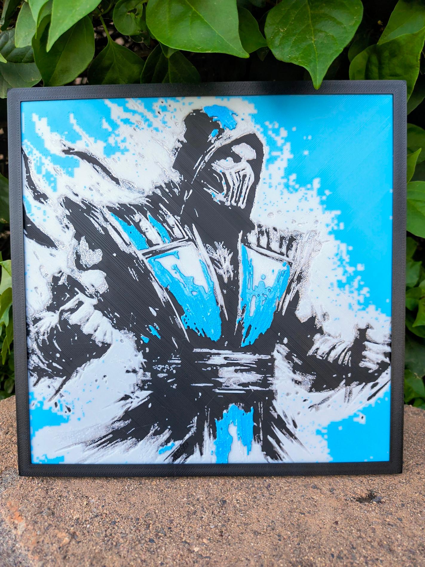 "Ice Freeze" - Mortal Kombat Sub-Zero 3D Filament Painting (200x200mm)