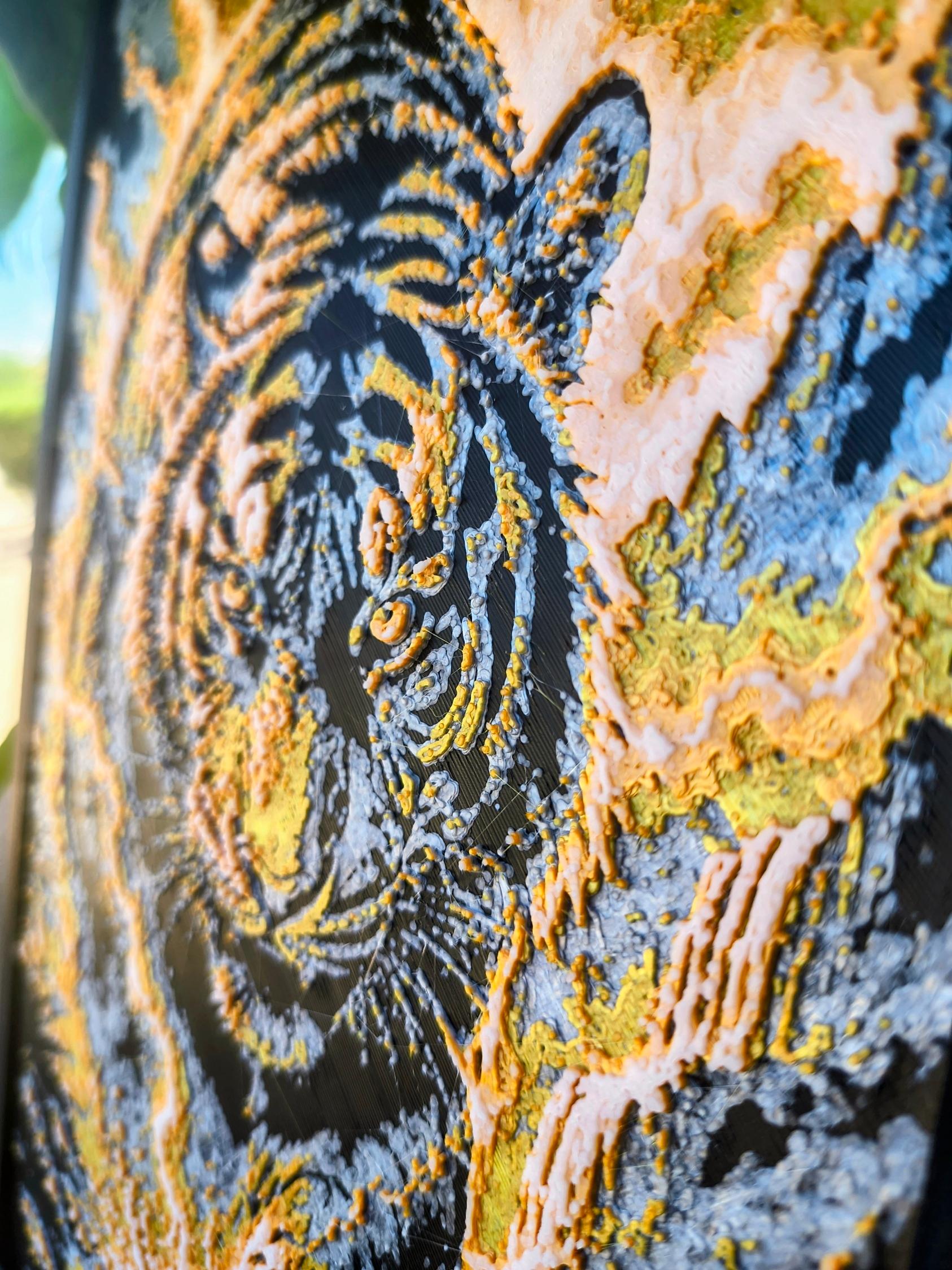 "Lightning Stride" Tiger 3D Filament Painting (150x225mm)