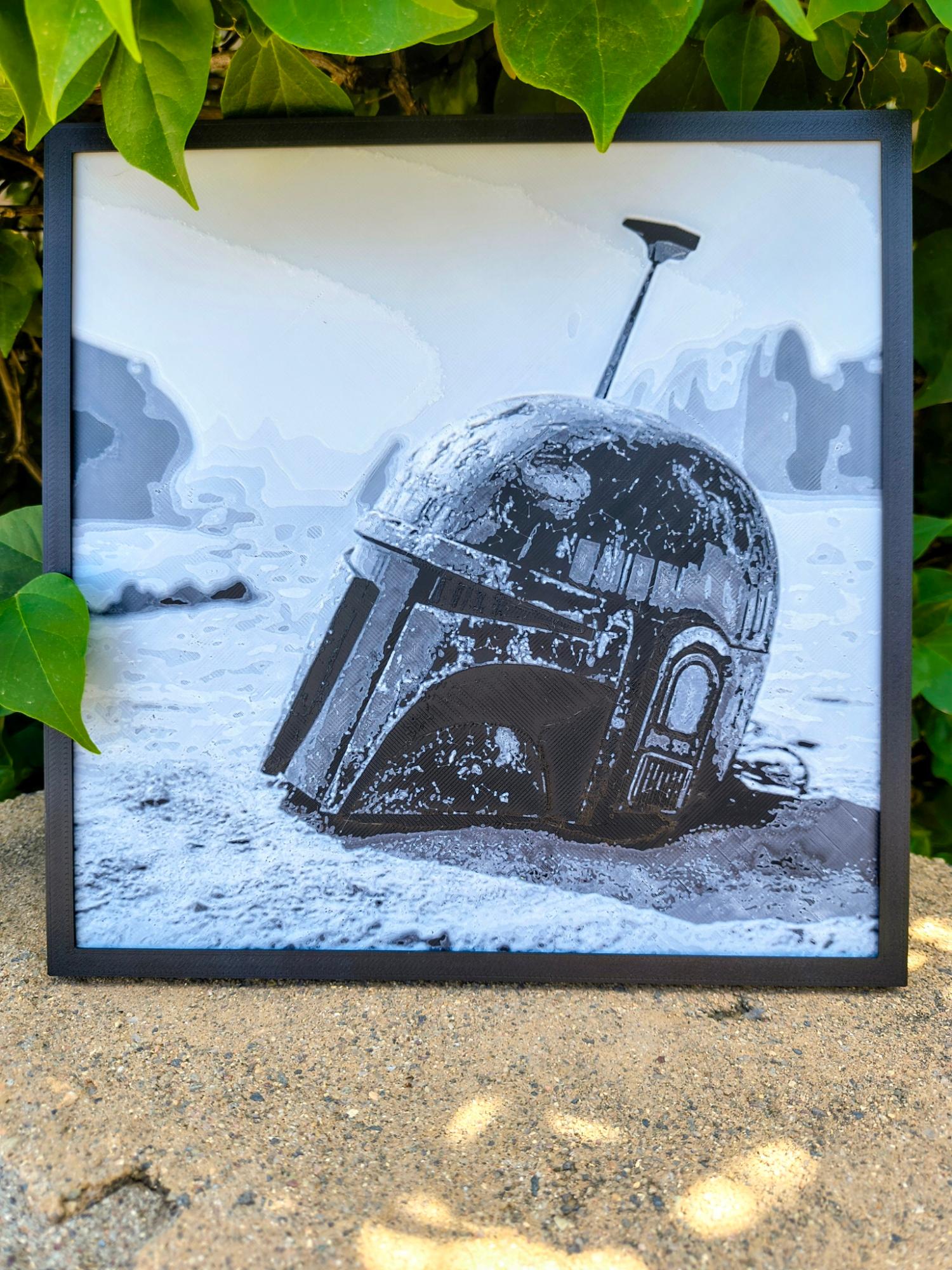 "Remnants of Mandalore" - Boba Fett 3D Filament Painting (200x200mm)