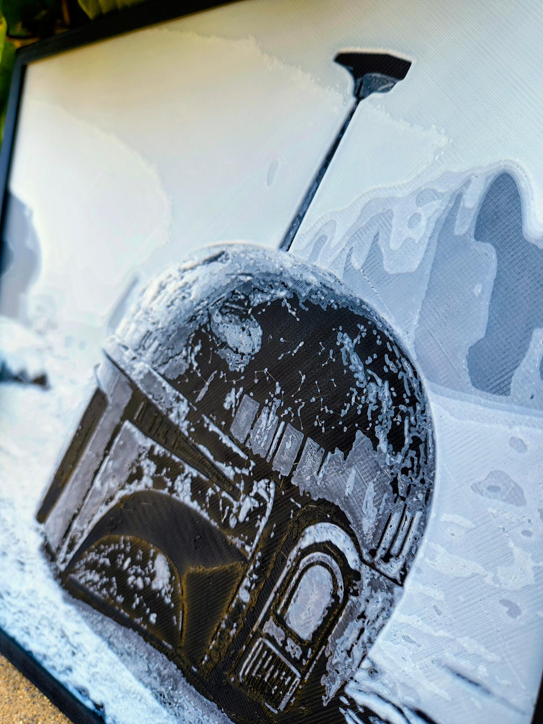 "Remnants of Mandalore" - Boba Fett 3D Filament Painting (200x200mm)