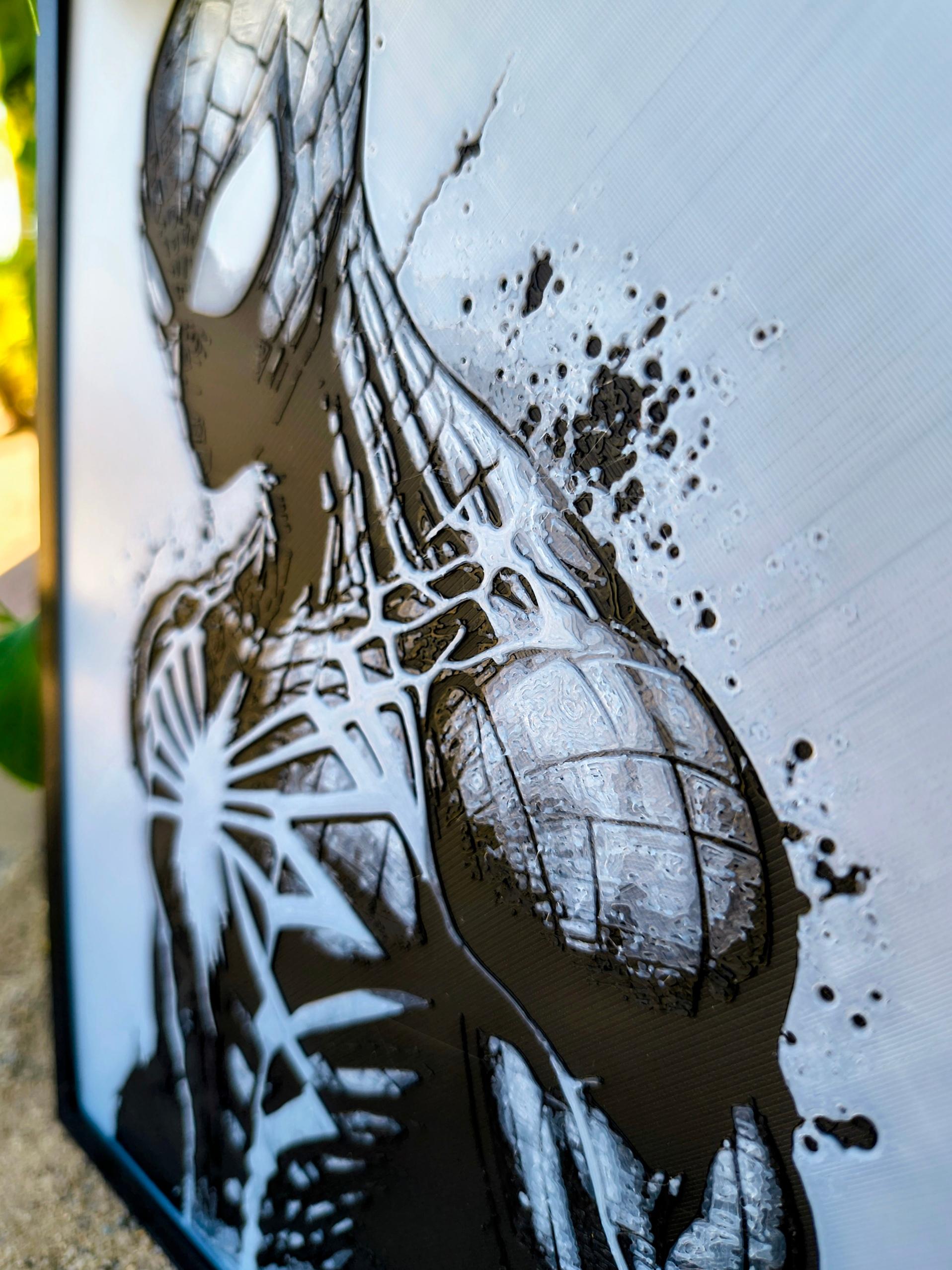 "Dark Awakening" Spider-Man 3D Filament Painting (150x200mm)