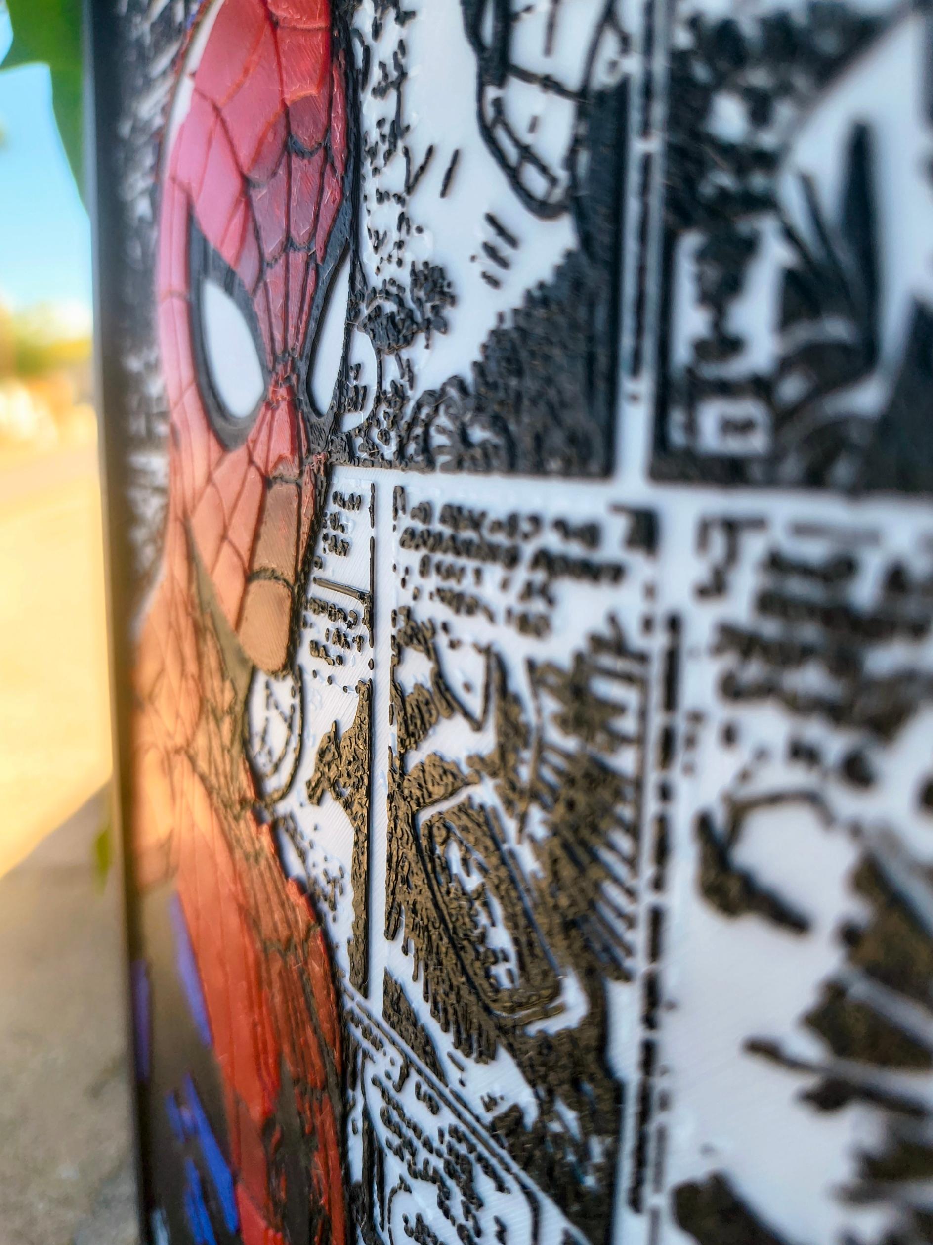 "Off the Page" Spider-Man 3D Filament Painting (150x225mm)