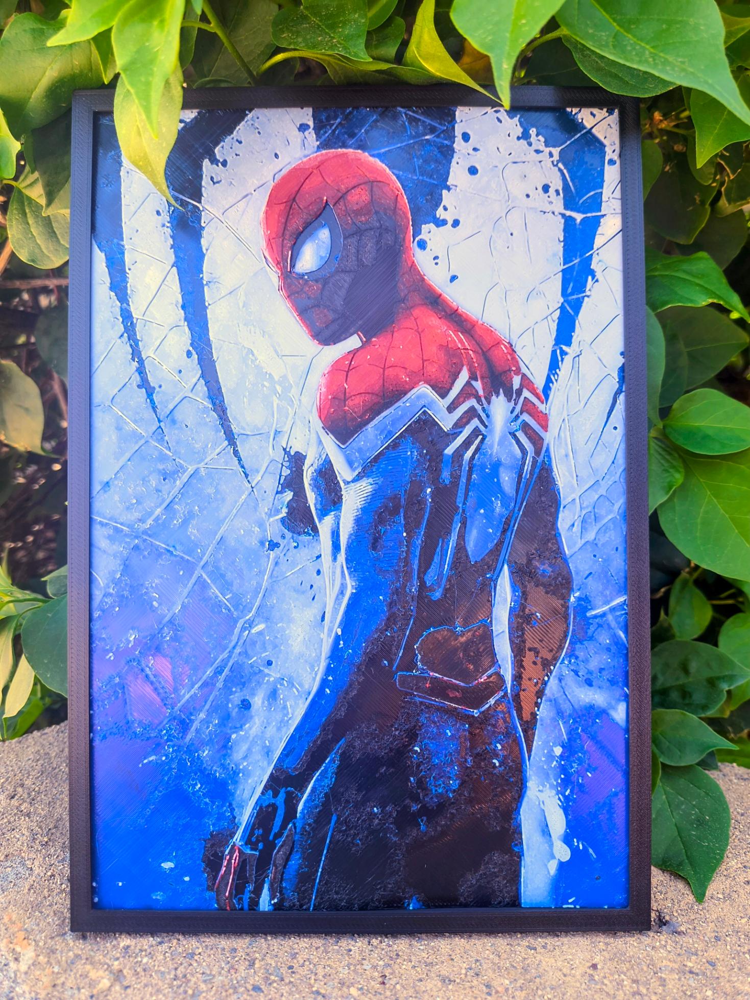 "The Advanced Suit" Spider-Man 3D Filament Painting (150x225mm)