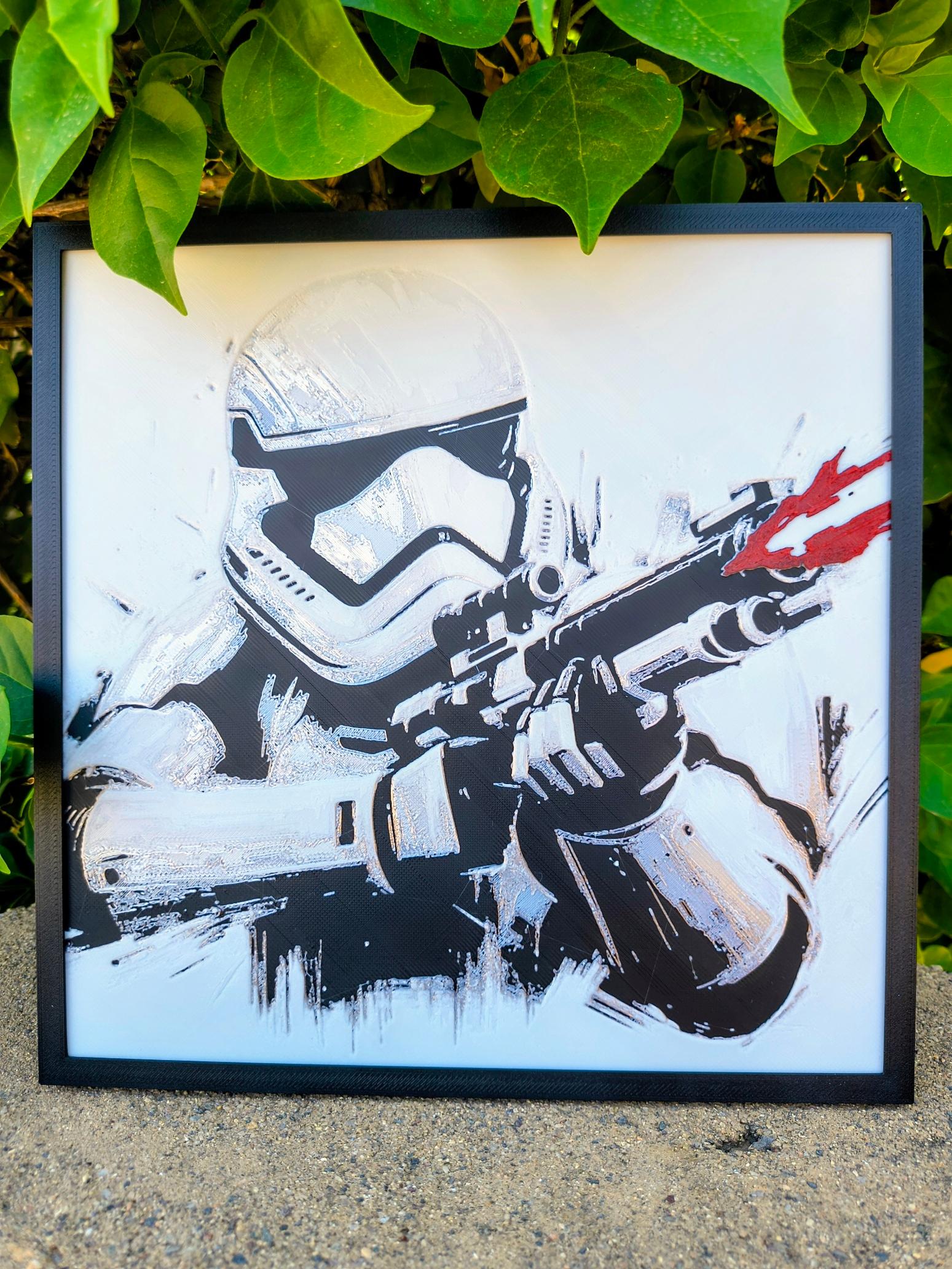 "First Order Vanguard" Stormtrooper 3D Filament Painting (200x200mm)