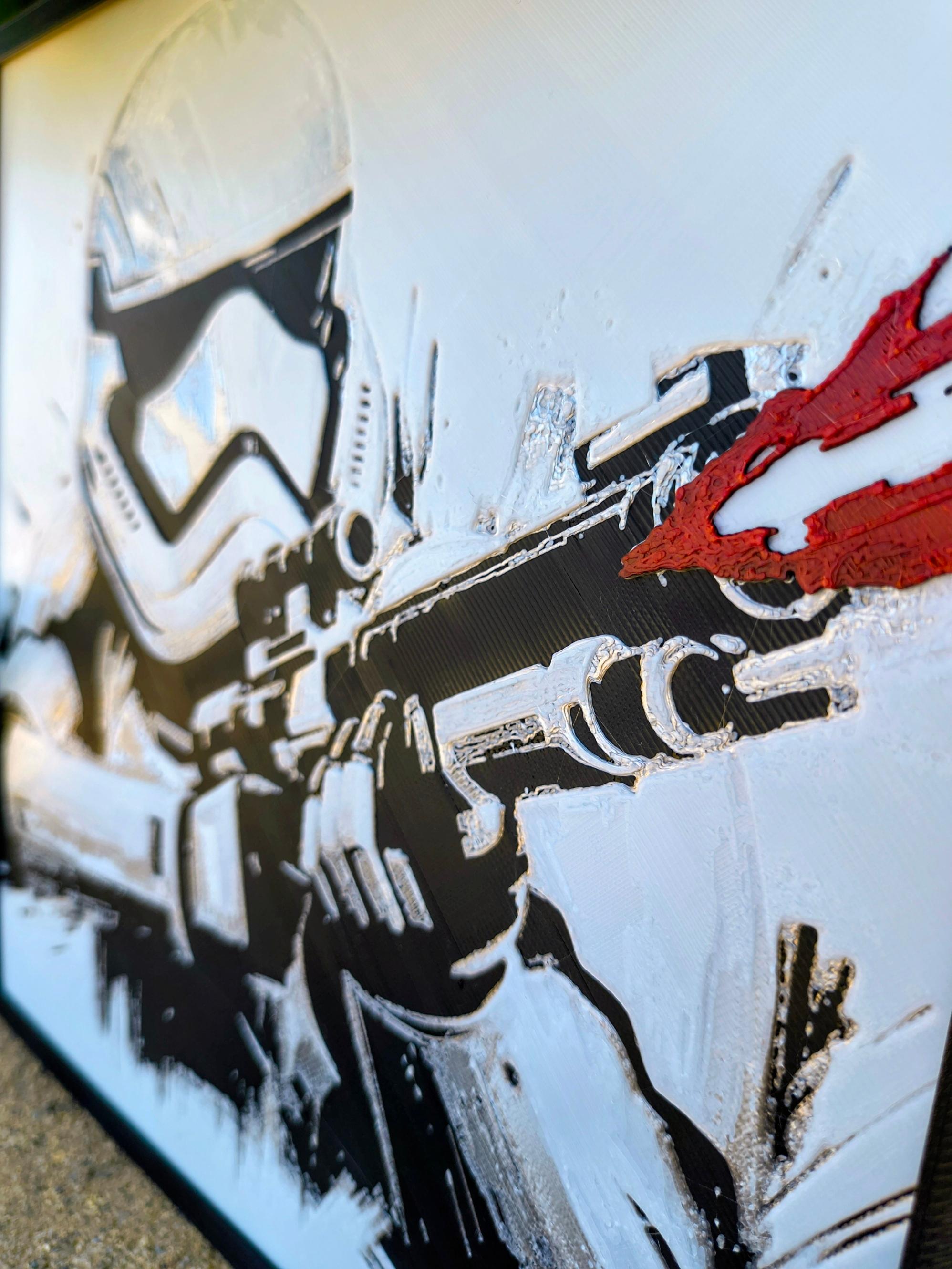 "First Order Vanguard" Stormtrooper 3D Filament Painting (200x200mm)