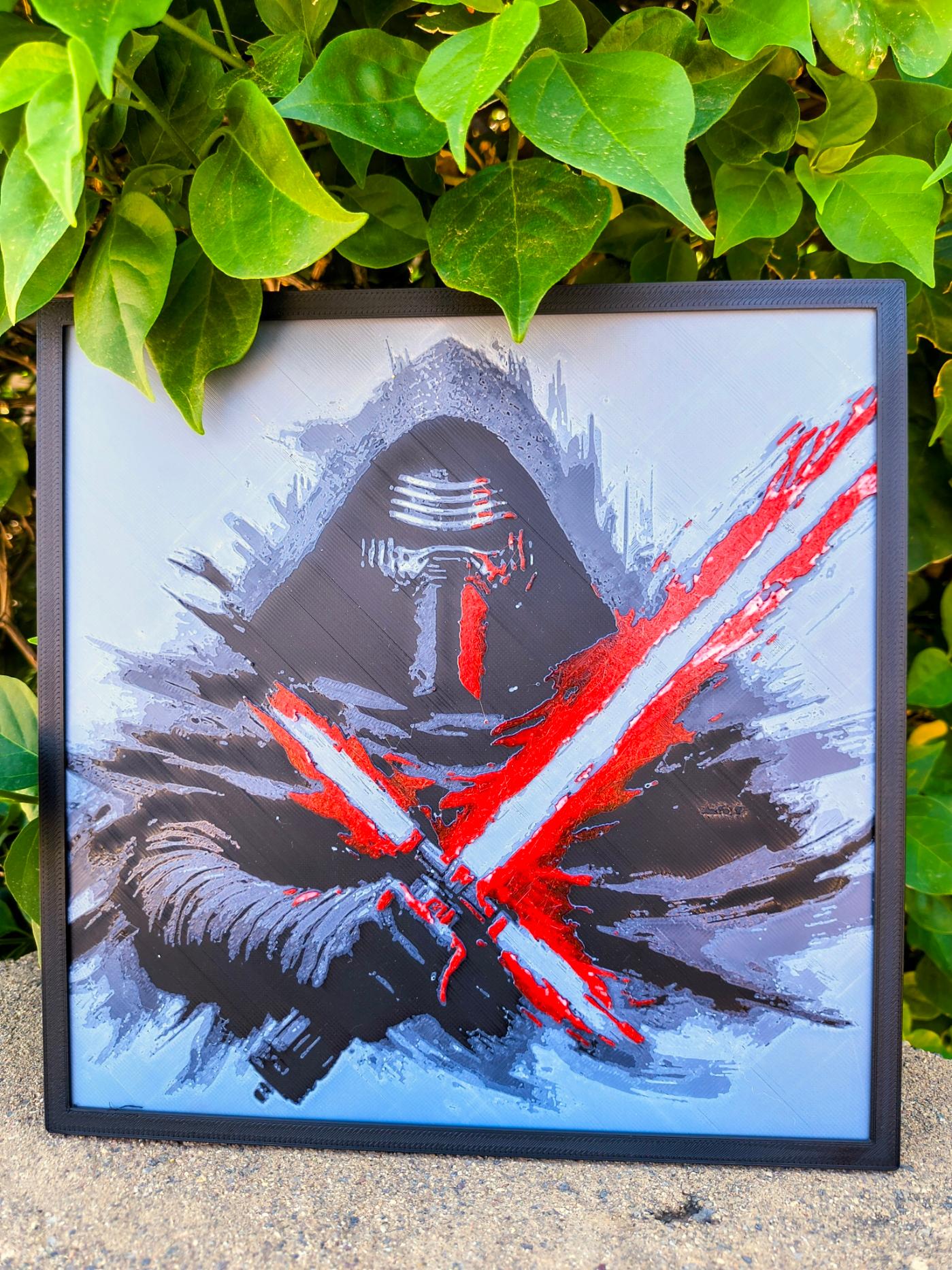 "Shadow of the Supreme Leader" Kylo Ren 3D Filament Painting (200x200mm)