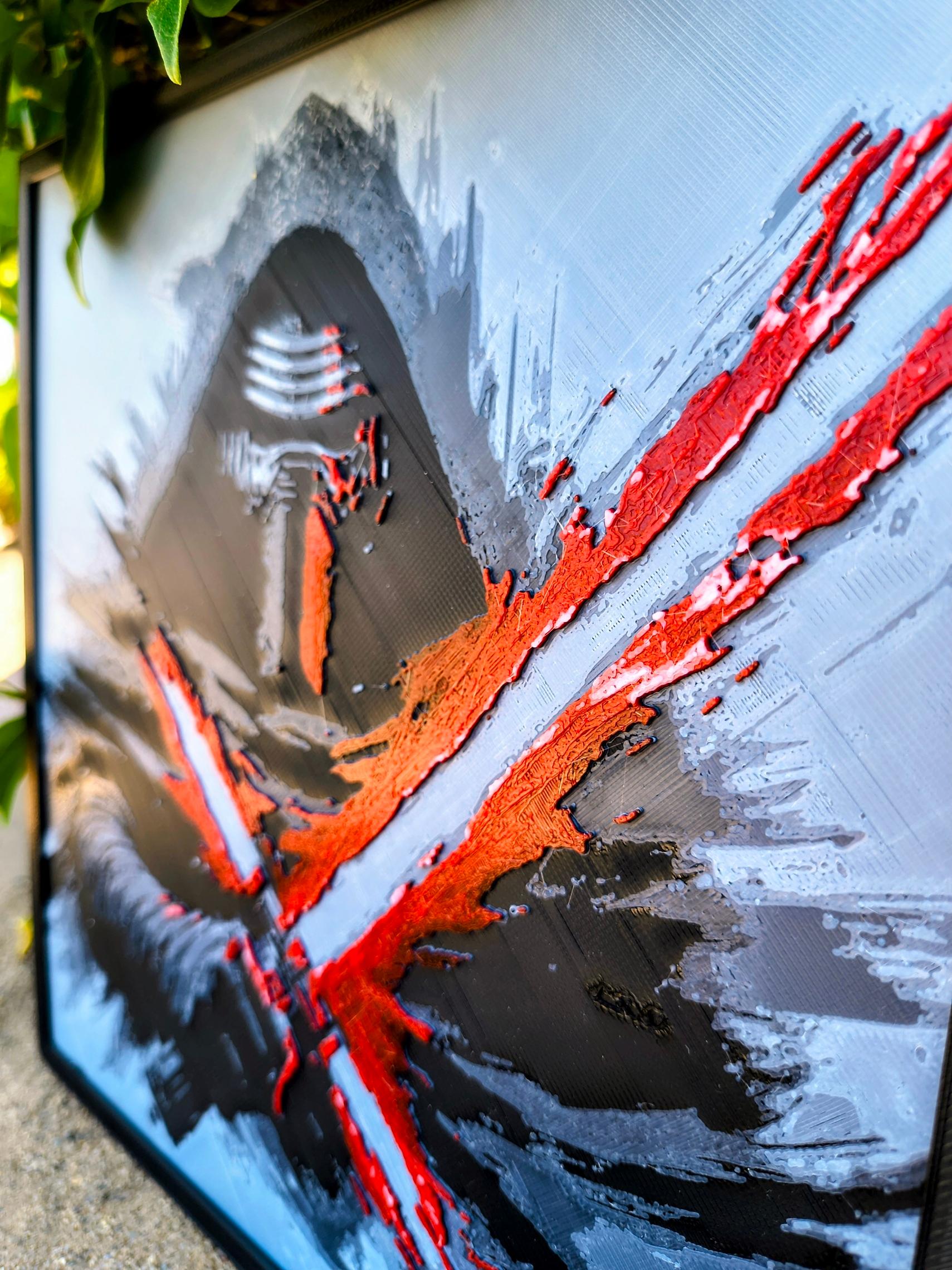 "Shadow of the Supreme Leader" Kylo Ren 3D Filament Painting (200x200mm)