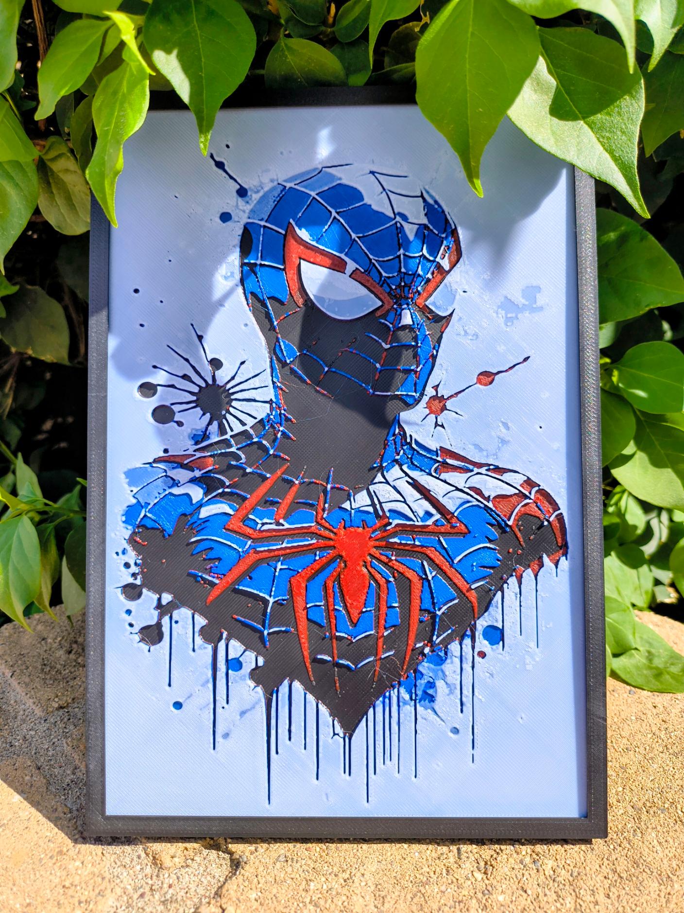 “Bleeding Edge Arachnid” Limited Edition Textured Spider-Man Wall Art (Framed)
