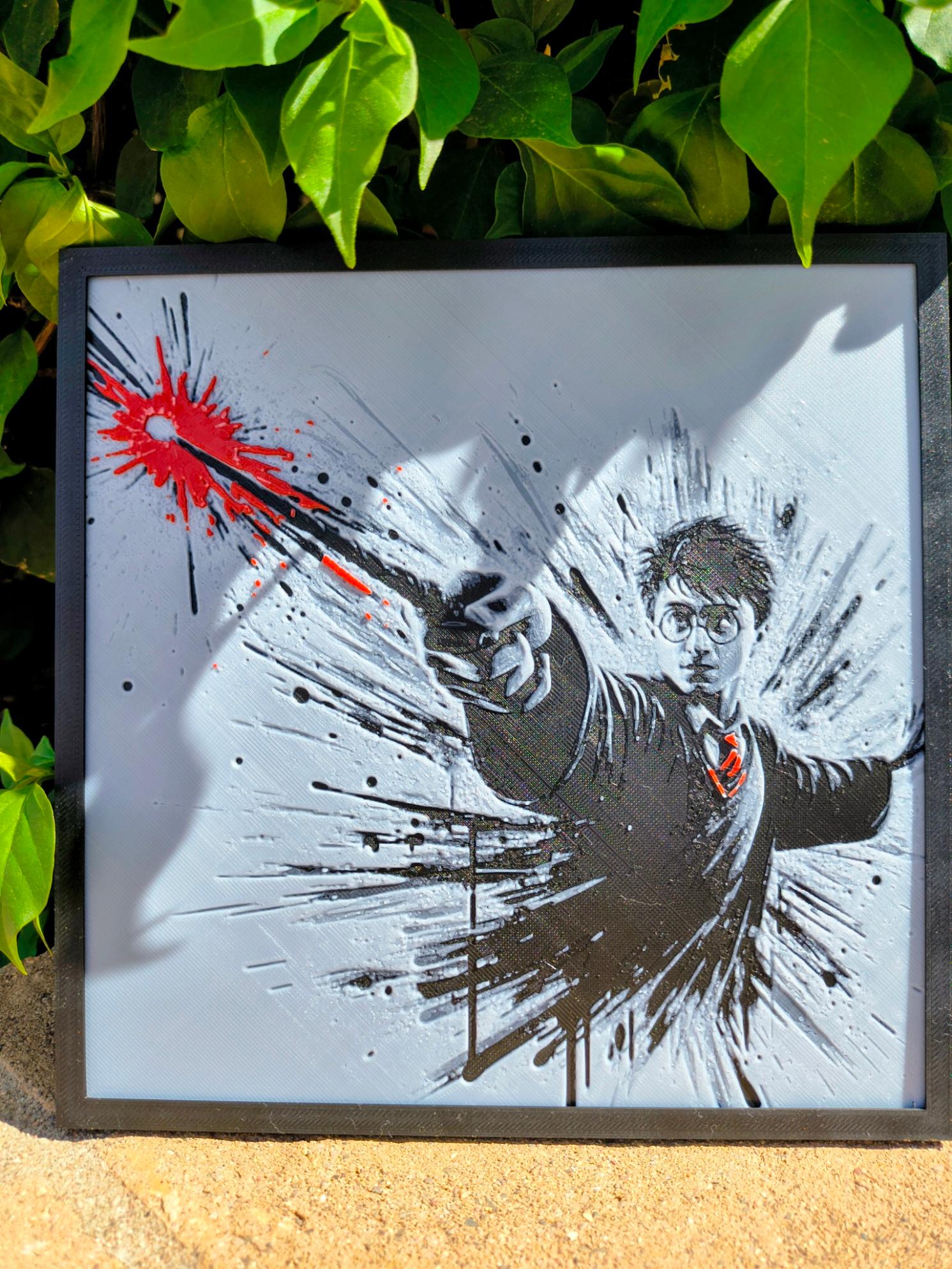 “Expelliarmus Burst” Textured Harry Potter Wall Art (Framed)
