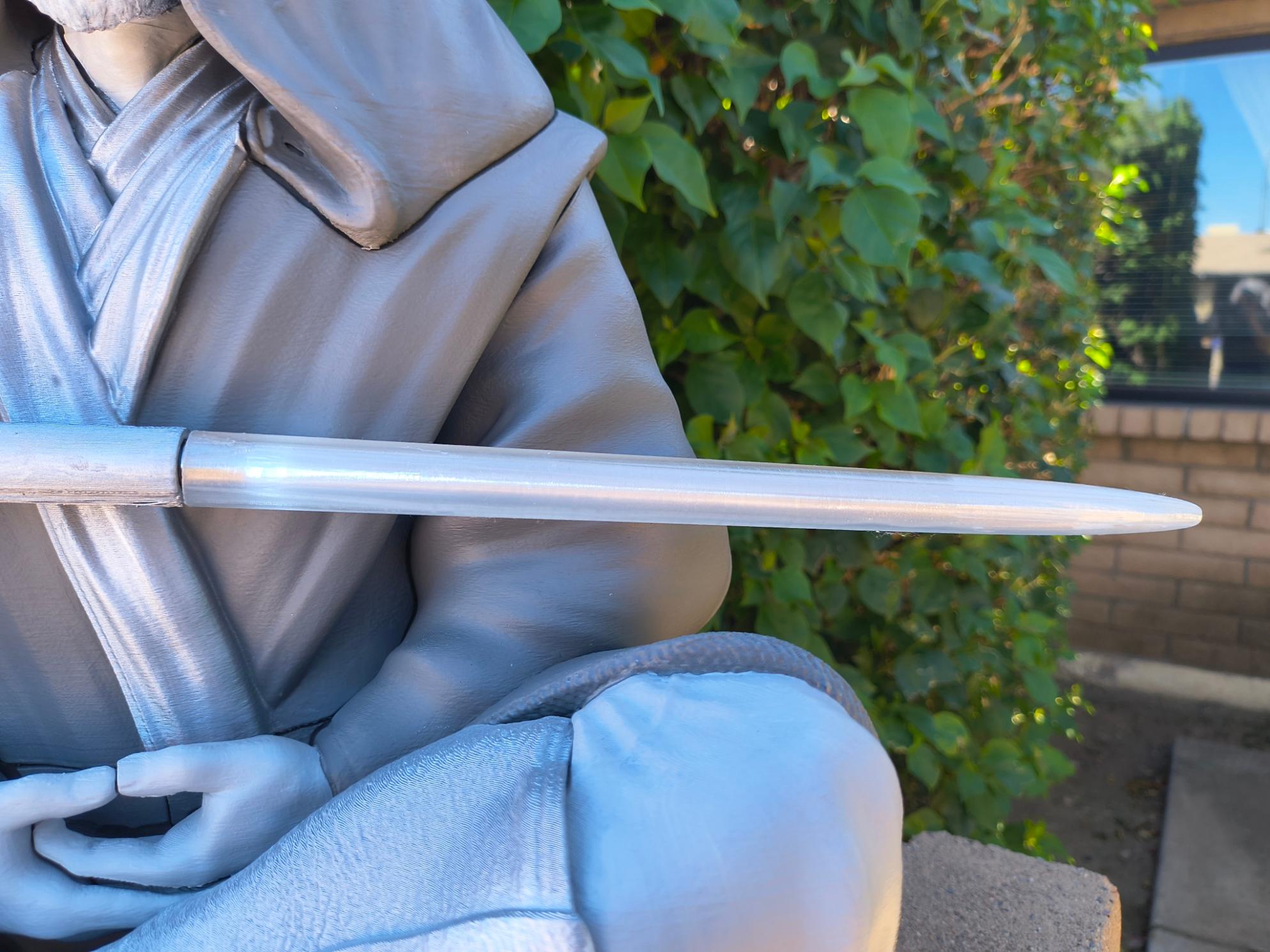 "Quiet Mind, Cosmic Force" — Standard Display Scale Obi-Wan Kenobi Meditating Sculpture (Fully Hand-Painted with LED Lightsaber)