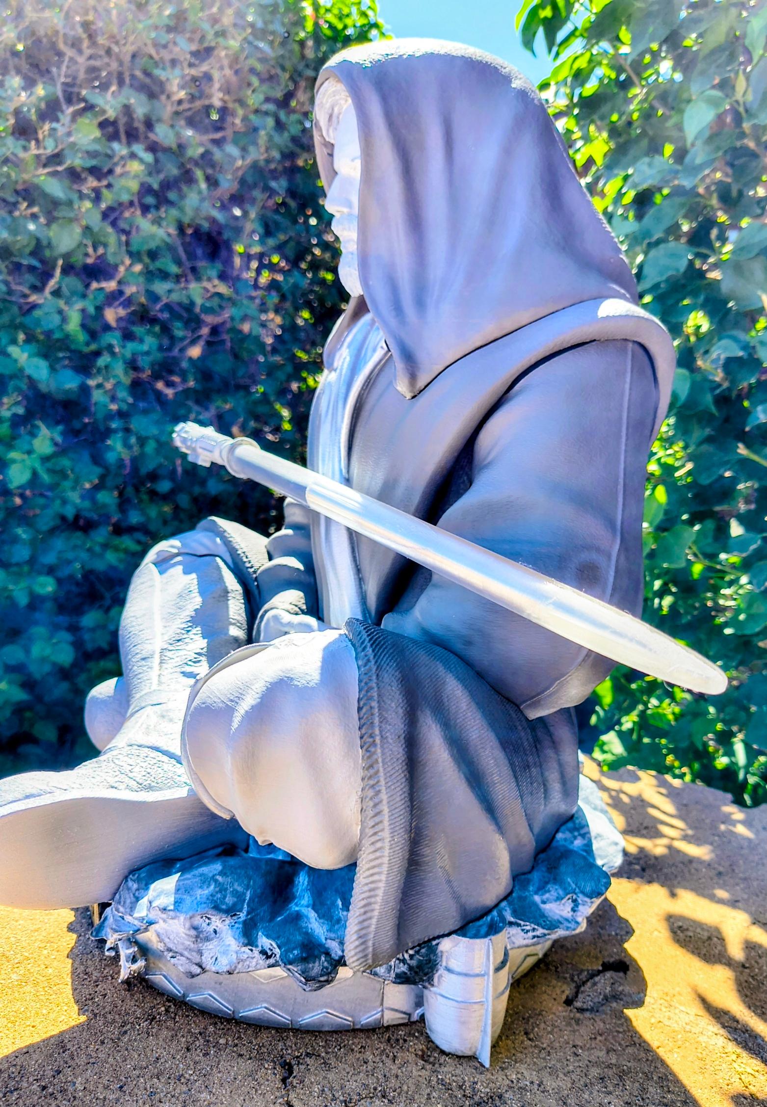 "Quiet Mind, Cosmic Force" — Grand Master Legendary Scale Obi-Wan Kenobi Meditating Sculpture (Fully Hand-Painted with LED Lightsaber) 